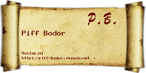 Piff Bodor névjegykártya